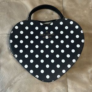 Polka dot heart shaped Kate spade purse